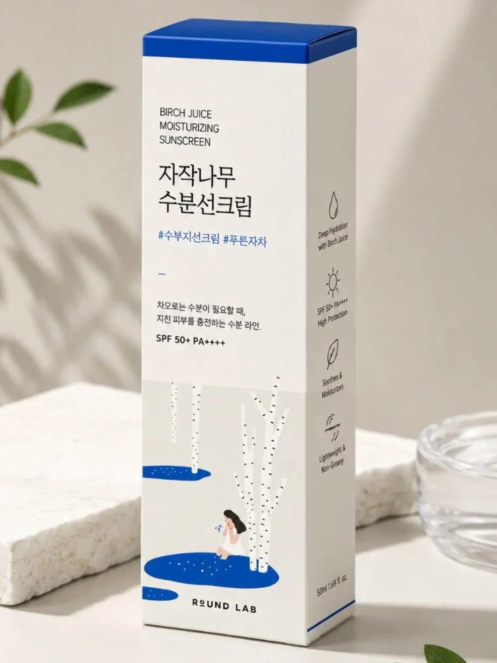 ROUND LAB Birch Juice Moisturizing Sunscreen SPF 50+ PA++++ 50ml Korean Skincare